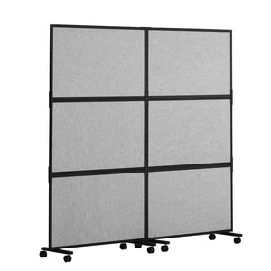 Room Divider | Acoustic Privacy Panels 2-Pack | Light Gray