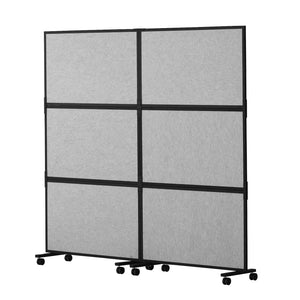 Room Divider | Acoustic Privacy Panels 2-Pack | Light Gray