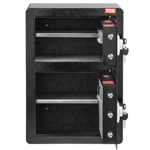 Safe Box | Double Door 3.5 cu.ft with Key & Password | Fireproof Bag | Black Security Cabinet