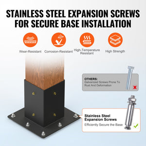 Pergola Bracket Kit 4"x4" | 8pc Heavy Duty Steel Post Base & Corner Set | Outdoor Pergola Hardware