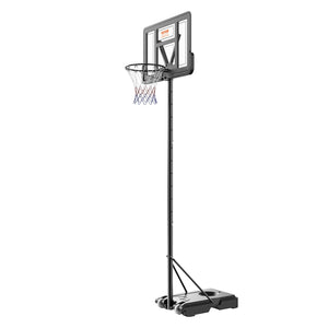Basketball Hoop Set | 4–10ft Adjustable 44" Backboard Portable Goal with Wheels | Indoor/Outdoor Kids & Adults Use