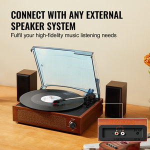 Bluetooth Record Player | 3-Speed Turntable with 5W Speakers