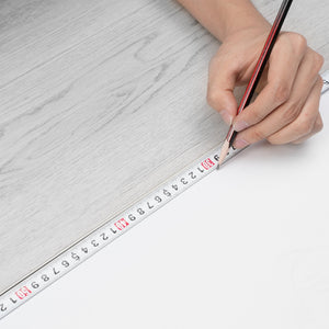 Interlocking Vinyl Floor Tiles 48"x7.3" | 10 Pack 5.5mm Thick | Light Gray Wood Grain