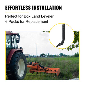 Box Blade Shank 46.6cm | 4 Holes Scarifier Shank with Removable Teeth & Pins | Adjustable Shanks for Digging & Ploughing | 6 Pack
