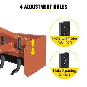 Box Blade Shank 46.6cm | 4 Holes Scarifier Shank with Removable Teeth & Pins | Adjustable Shanks for Digging & Ploughing | 6 Pack