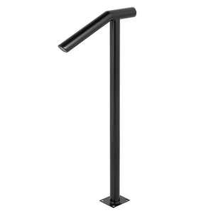 Steel Stair Handrail | Single Post 1-2 Step Black Railing | 441lb Capacity with Mounting Kit