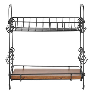 Coffee Bar Organizer | 2-Tier Countertop Stand with 12 Hooks