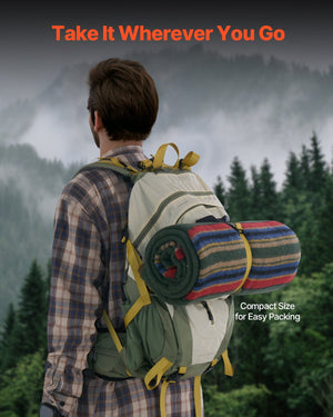 Wool Camping Blanket 1.62x2.23m | Warm Outdoor Blanket for Hiking, Travel & Camping