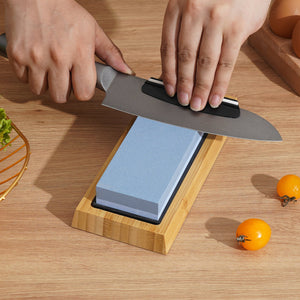 Knife Sharpening Kit 10 Piece | Dual-Sided Whetstones 400/1000 & 3000/8000 | Includes Bases, Guides & Flattening Stone
