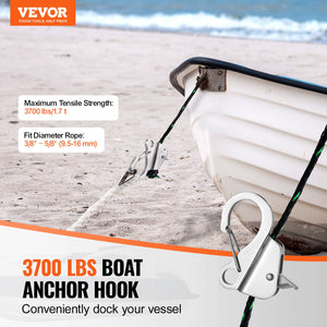 Boat Anchor Hook | Stainless Steel Knotless Anchor with Quick Release
