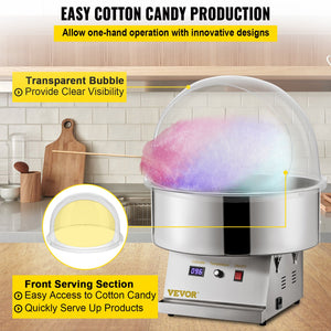 Cotton Candy Machine Bubble Shield 20.5" | Clear Plastic Cover for Commercial Candy Maker