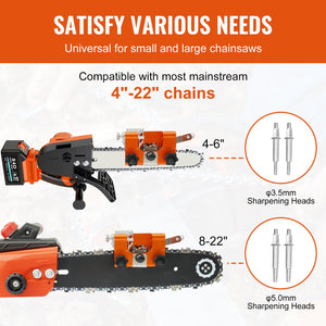 Chainsaw Sharpener | Hand-Crank Chain Saw Sharpener for 4"-22" Chains
