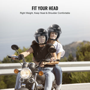 3/4 Face Motorcycle Helmet | Motocross Style with Bluetooth Communication