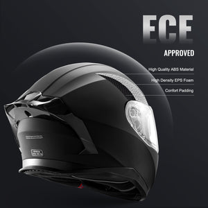 Full Face Motorcycle Helmet | Motocross Style with Bluetooth Slot | Matte Finish