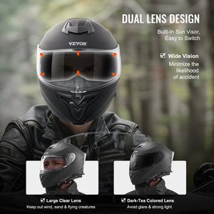 Full Face Motorcycle Helmet | Motocross Style with Bluetooth Slot