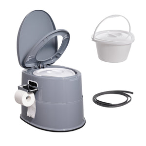 Portable Camping Toilet | 5L Detachable Bucket, Paper Holder & Dual Lids | Travel Toilet for Outdoor & Road Trips