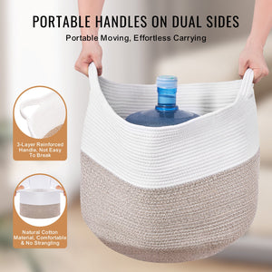 Cotton Rope Storage Basket | 87L Woven Blanket Basket