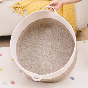 Cotton Rope Storage Basket | 87L Woven Blanket Basket