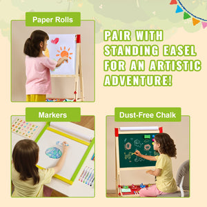 Easel Accessory Set | 32-Piece Chalk, Markers & Paper Rolls