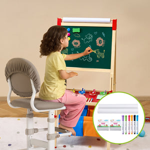 Easel Accessory Set | 32-Piece Chalk, Markers & Paper Rolls