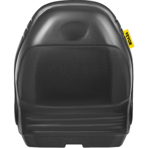 Universal Lawn Tractor Seat | High Back Black Vinyl Seat with Central Drain Hole | Fits Multiple Mount Patterns