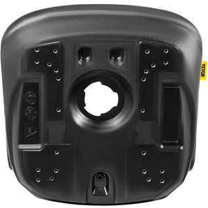 Universal Lawn Tractor Seat | High Back Black Vinyl Seat with Central Drain Hole | Fits Multiple Mount Patterns