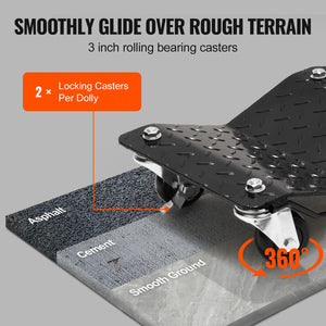 Car Dolly Set | 4-Piece Heavy Duty 6000lb Auto Repair Wheel Skate Dollies