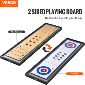 Shuffleboard & Curling 2-in-1 Board Game | 114cm Portable Tabletop Set