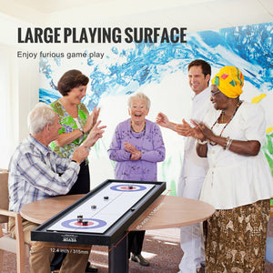 Shuffleboard & Curling 2-in-1 Board Game | 114cm Portable Tabletop Set