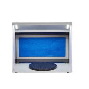 Portable Airbrush Spray Booth | Hobby Paint Booth Kit with 4 LED Lights | Dual Fans, Turntable & Extension Hose for Model & Craft Painting