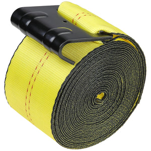 Winch Straps 10 Pack | 10.2cm x 12.2m | 2.7T WLL | Flat Hook Tie Downs | Yellow