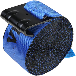 Winch Straps 10 Pack | 10.2cm x 9.1m | 2.7T WLL | Flat Hook Tie Downs | Blue