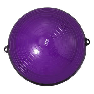 Half Exercise Ball Trainer 23 Inch | Stability Balance Trainer with Resistance Bands & Pump | 660lbs Capacity | Purple