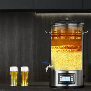 Electric Brewing System 8 Gallon | All-in-One Home Beer Brewer with Glass Lid & Spigot