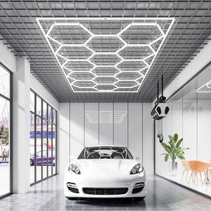 Hexagon Garage Lights | 66,300LM 15-Grid Honeycomb LED Shop Ceiling Fixture