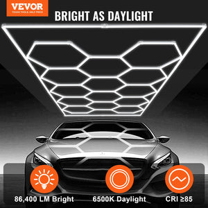 Hexagon Garage Lights | 86,400LM 5-Grid Honeycomb LED Ceiling Fixture