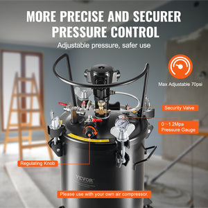 Paint Pressure Pot | 30L/7.5gal Tank with Automatic Stirring | 70 PSI