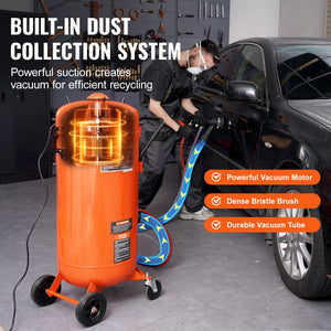 Vacuum Sand Blaster 28 Gal | Dustless with Built-in Vacuum System | 60–110 PSI