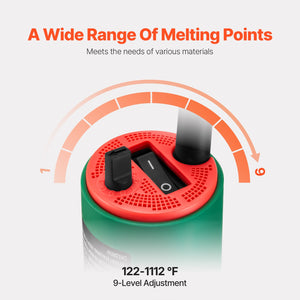 Plastic Welder | 1600W PVC/TPO Heat Gun Torch with 9 Accessories