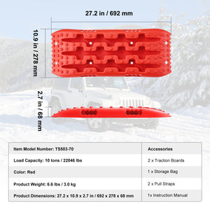 Traction Boards 2-Pack | Short Red Recovery Tracks with Bag