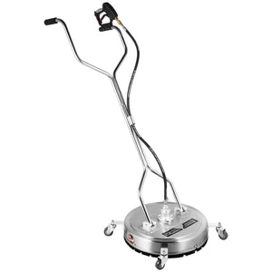Pressure Washer Surface Cleaner 20 Inch | 4000 PSI Max | Stainless Steel with 3/8" Quick Connector, Casters & 3 Nozzles | 10.5 GPM Rotary Cleaning Head for Driveways & Patios