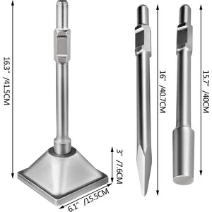 Jackhammer Dirt Tamper Shank 1-1/8" | 6x6" Compactor Plate for Electric Demolition Hammers