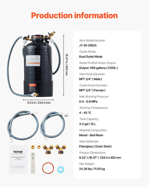 Spotless Deionized Water System | Car Wash Filter Kit with Handheld TDS Meter