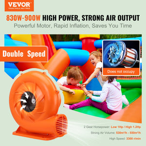 Bounce House Blower | 1 & 1.2 HP 900W Commercial Inflatable Air Pump Fan