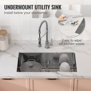Kitchen Sink Set | 30" 304 Stainless Steel Drop-In & Undermount | Pack of 3 with Accessories for Workstation, RV, Prep Kitchen