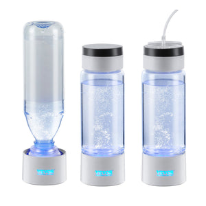 Hydrogen Water Bottle Generator 380ml | SPE Technology Hydrogen Rich Water Maker | Portable Ionizer with Nasal Inhalation Tube & Self-Cleaning