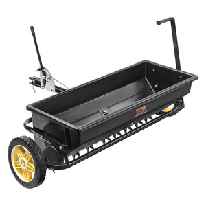 Broadcast Spreader 100LB | Tow-Behind Poly Drop Spreader with Aerator & Seeder