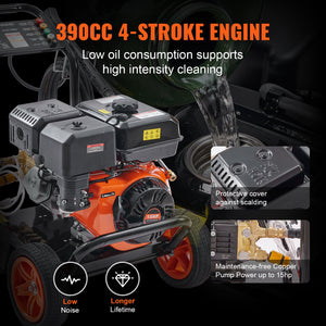 Gas Pressure Washer | 4400 PSI 4.0 GPM 390cc 5 Nozzle Heavy Duty Washer