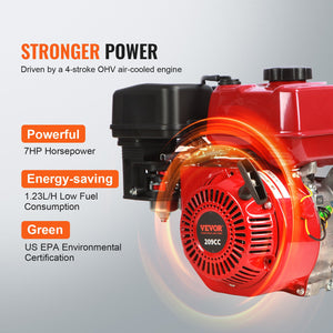 Gasoline Engine Water Pump 80mm | 7HP 265 GPM | 43m Lift | 4-Stroke with Hose Kit | EPA Certified