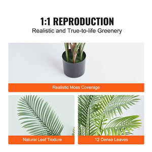 Artificial Palm Tree 1.5m | PE Material | Anti-Tip Base | Realistic Indoor Outdoor Faux Plant for Home & Office